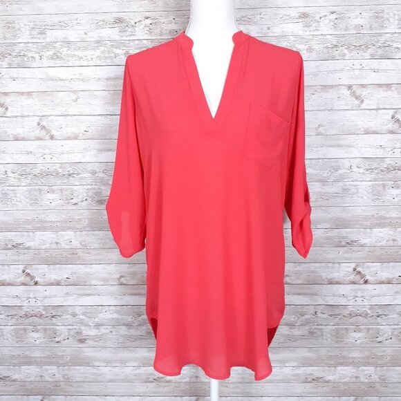 All in Favor Tops - All In Favor Womens Top XS Poppy Red 539A